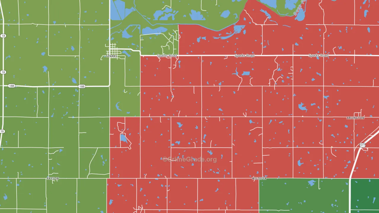 74869, OK Map of Theft Rates