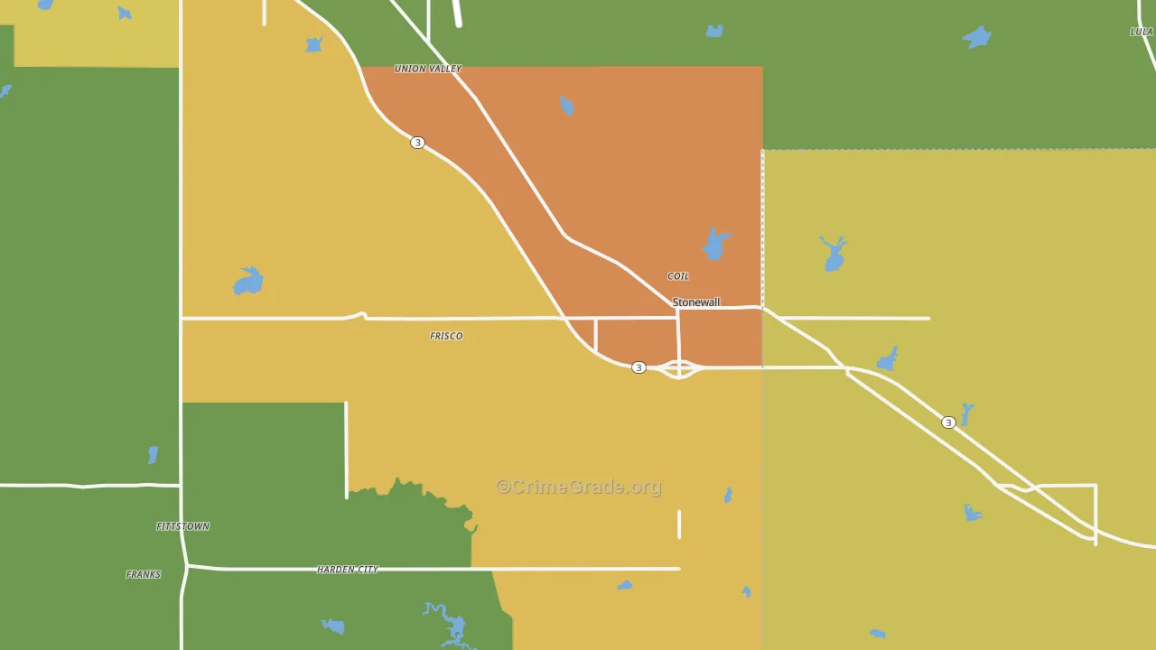 74871, OK Map of Theft Rates