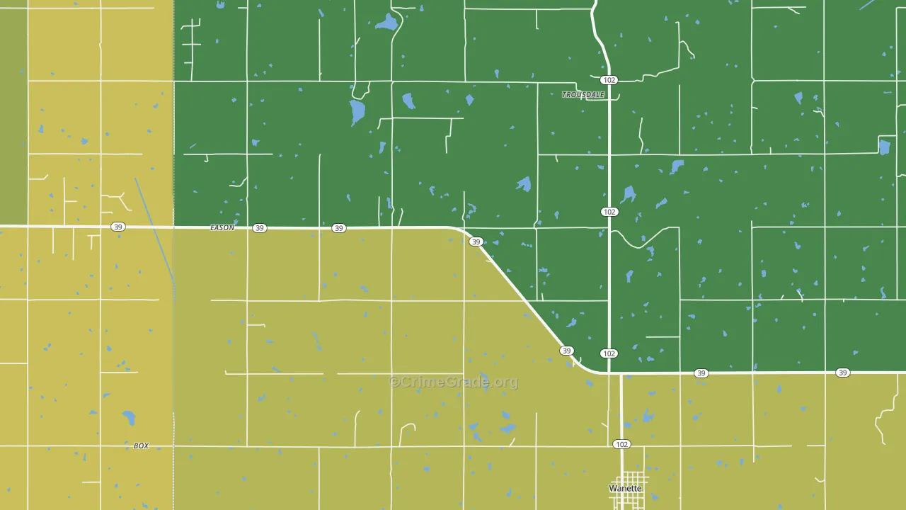 74878, OK Map of Theft Rates