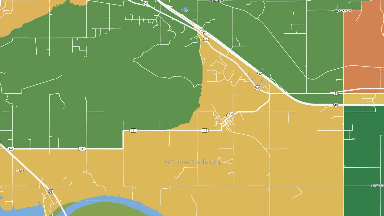 74936, OK Map of Theft Rates