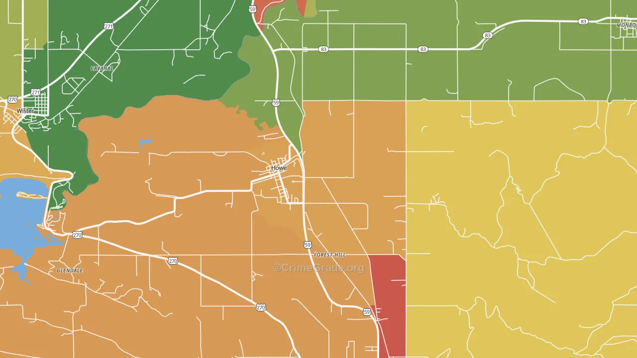 74940, OK Map of Theft Rates