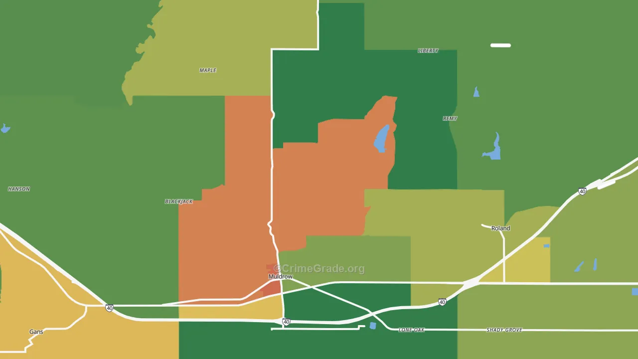 74948, OK Map of Theft Rates