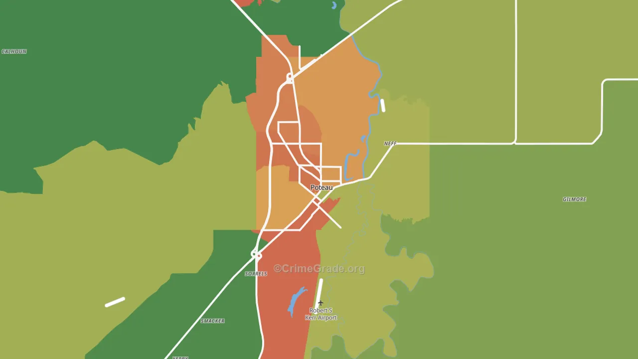 74953, OK Map of Theft Rates