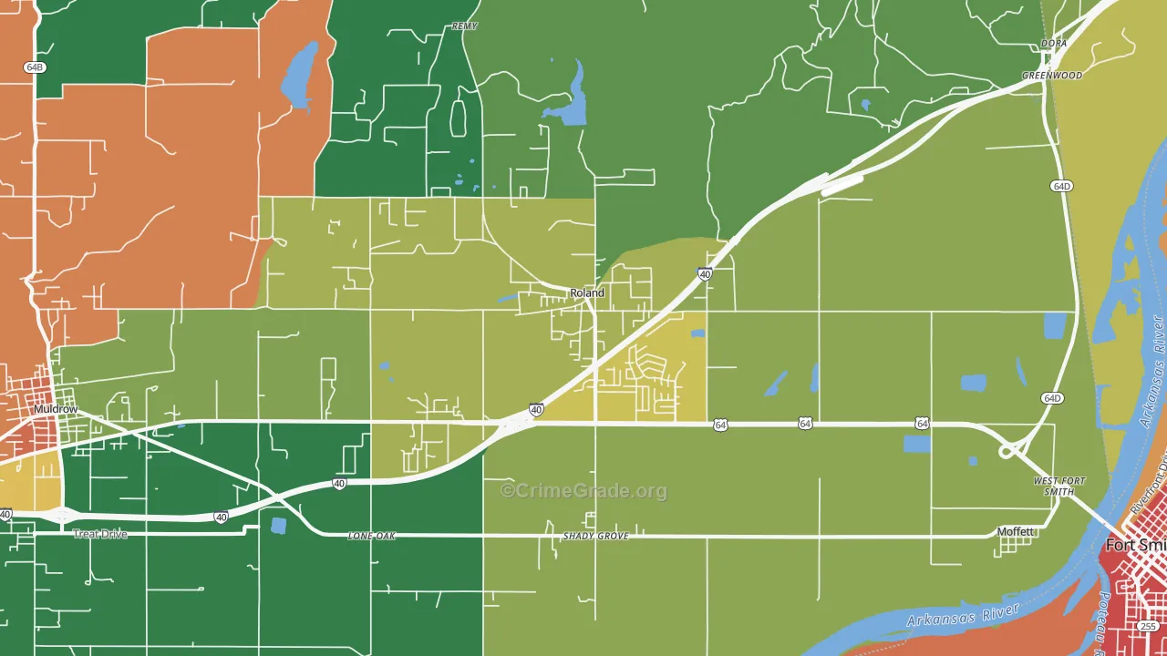 74954, OK Map of Theft Rates