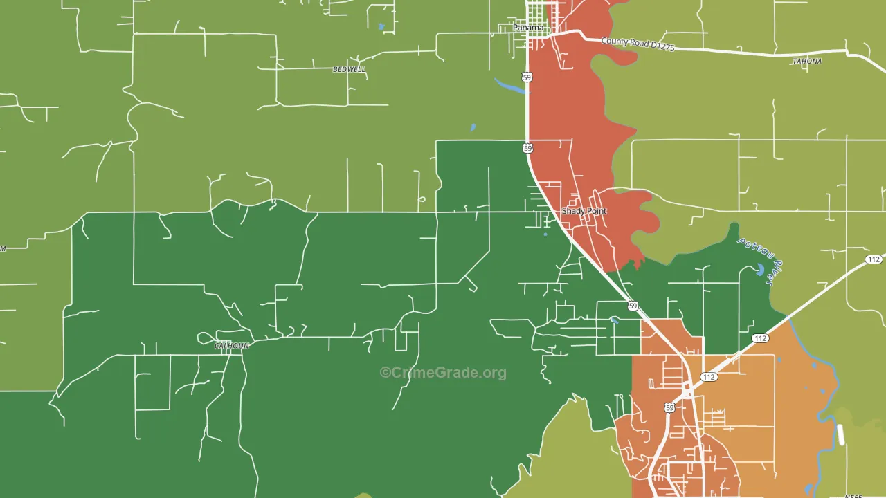 74956, OK Map of Theft Rates