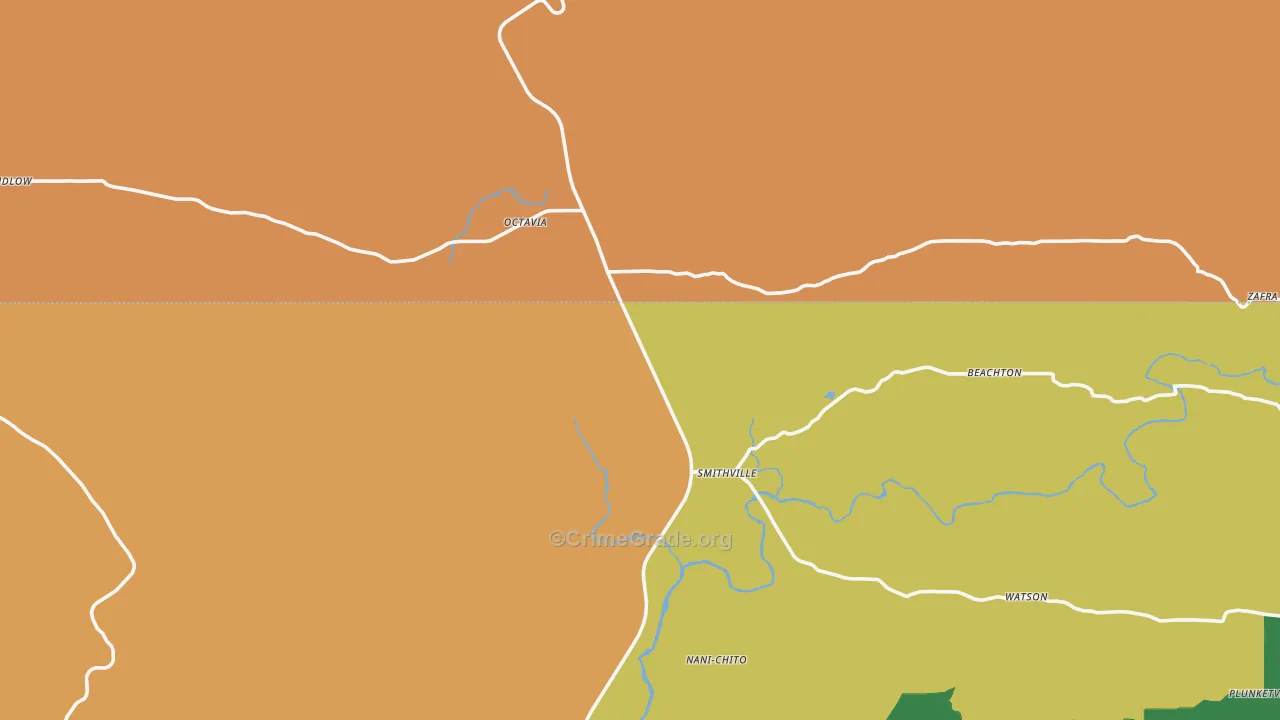 74957, OK Map of Theft Rates