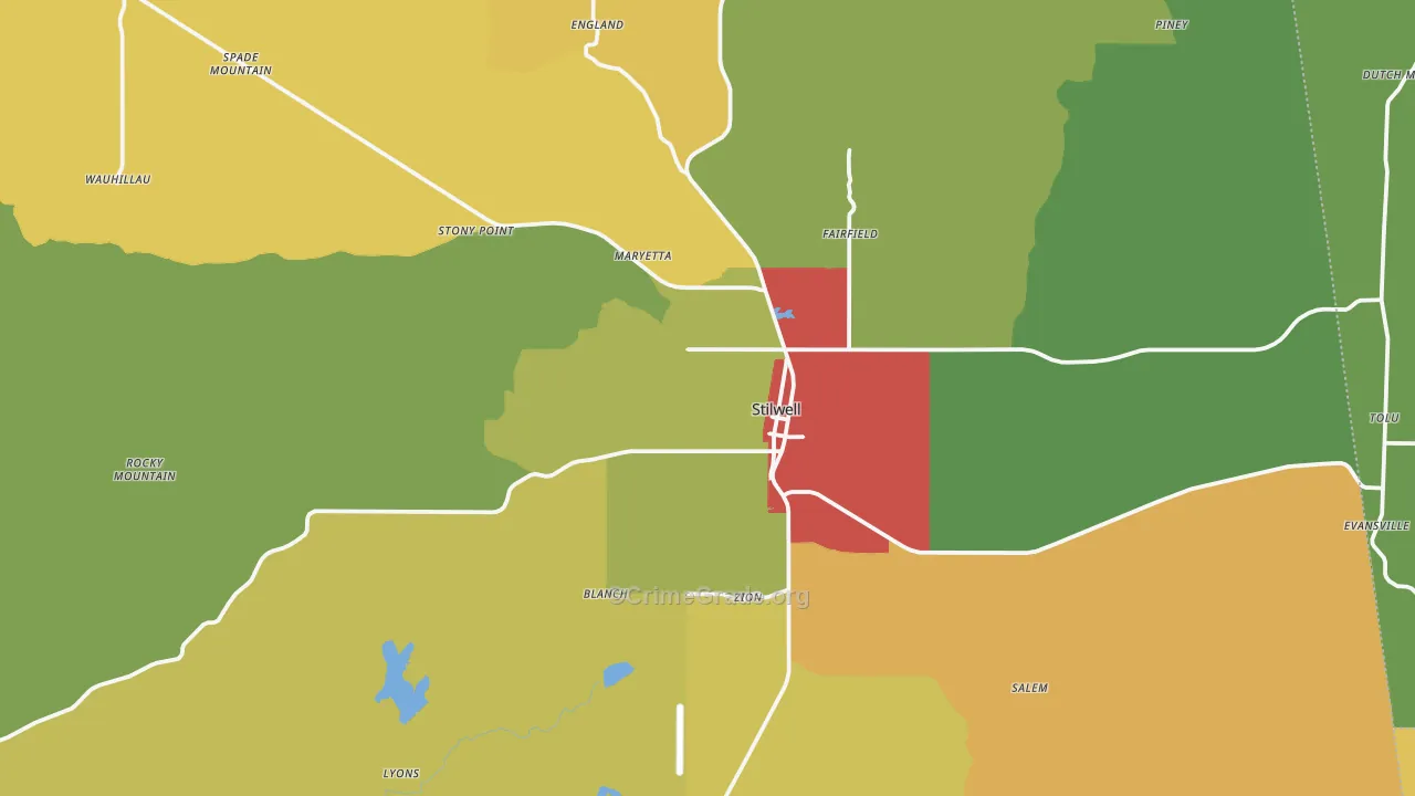 74960, OK Map of Theft Rates