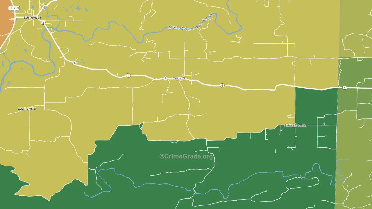 74963, OK Map of Theft Rates