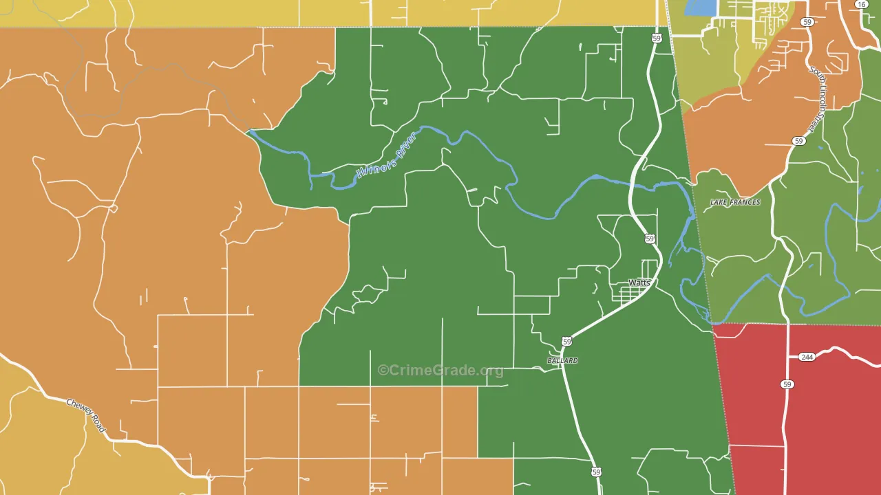 74964, OK Map of Theft Rates