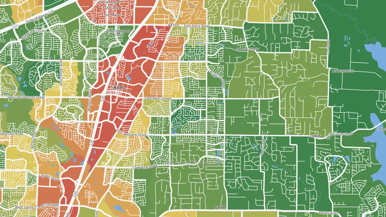 75002, TX Map of Theft Rates