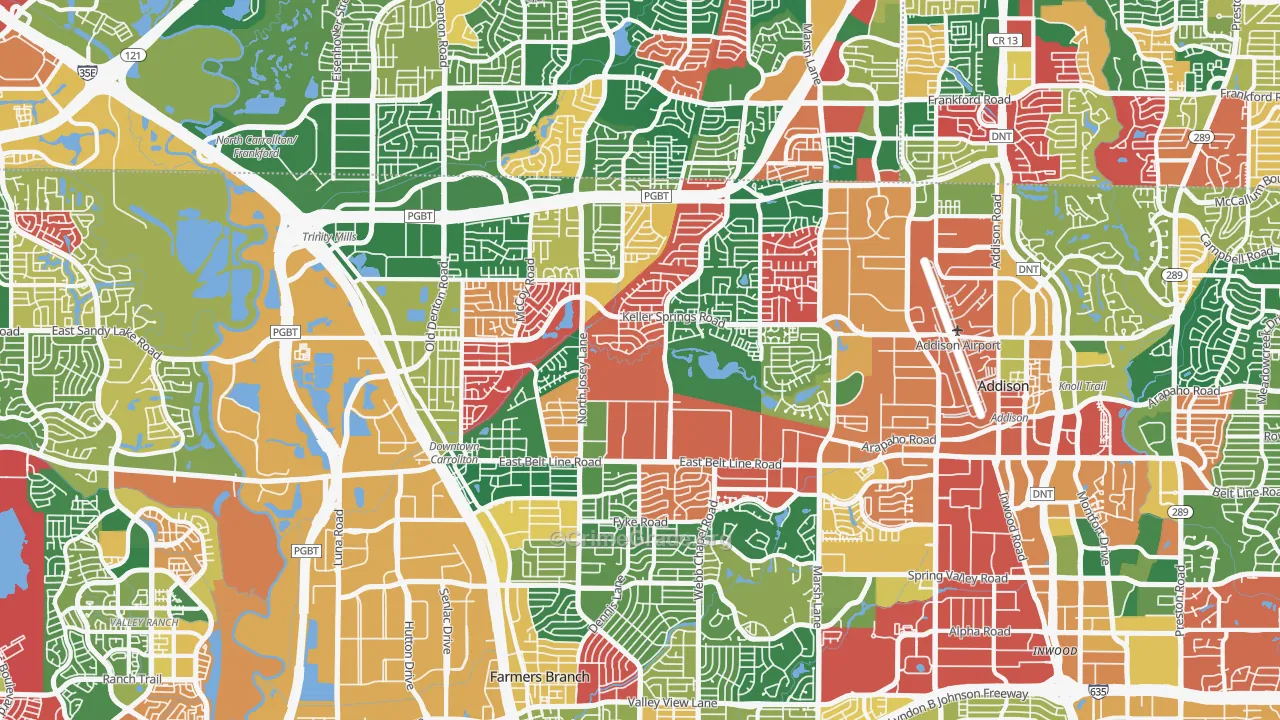 75006, TX Map of Theft Rates