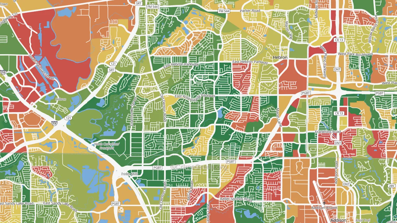 75007, TX Map of Theft Rates