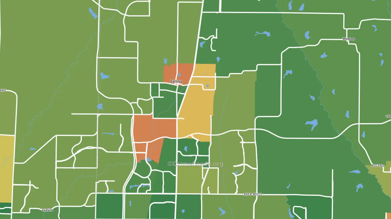 75009, TX Map of Theft Rates