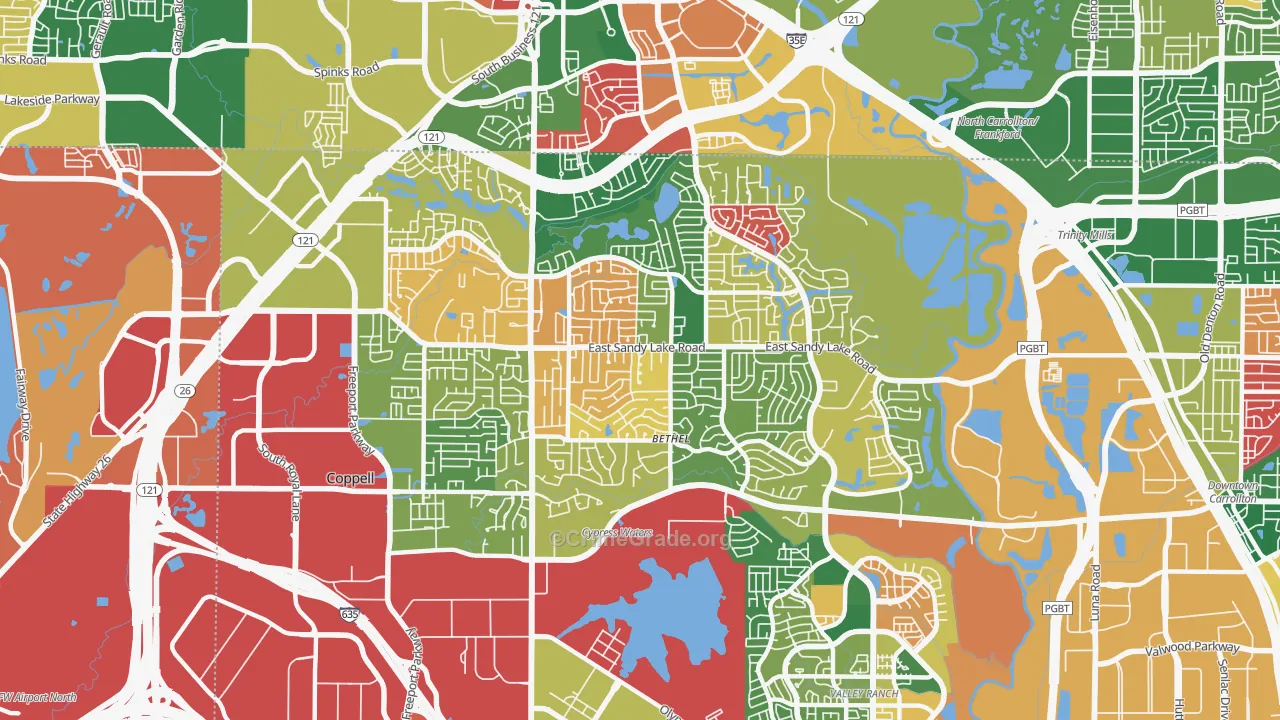 75019, TX Map of Theft Rates