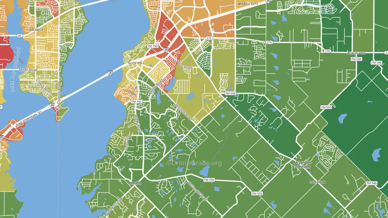 75032, TX Map of Theft Rates