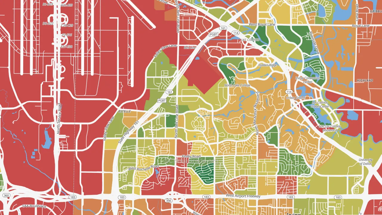 75038, TX Map of Theft Rates