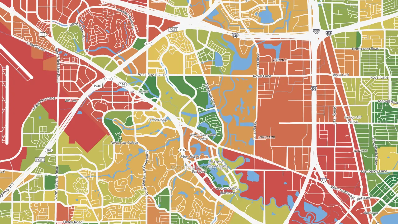 75039, TX Map of Theft Rates
