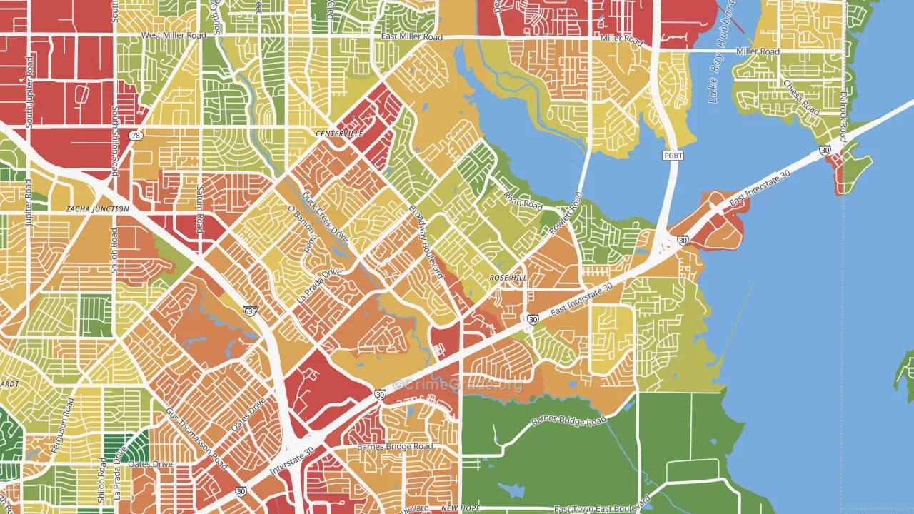 75043, TX Map of Theft Rates