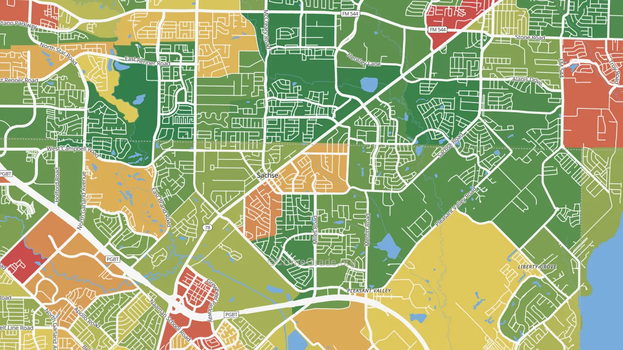 75048, TX Map of Theft Rates