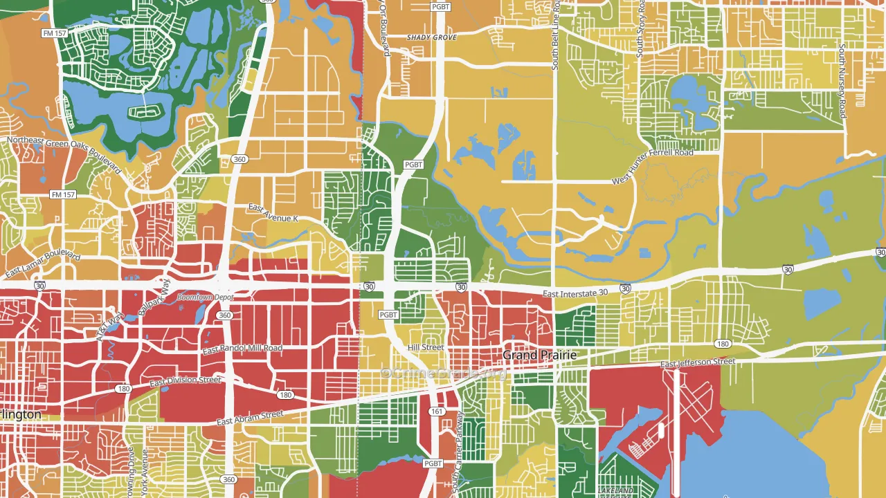 75050, TX Map of Theft Rates