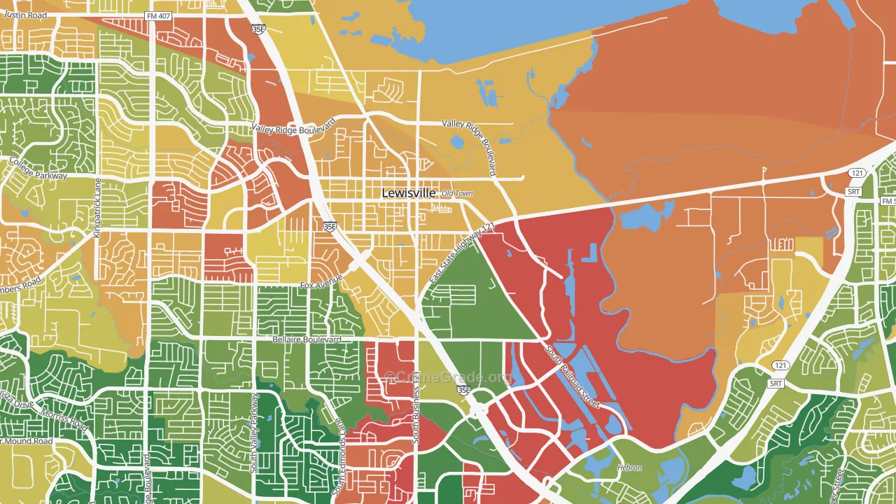 75057, TX Map of Theft Rates