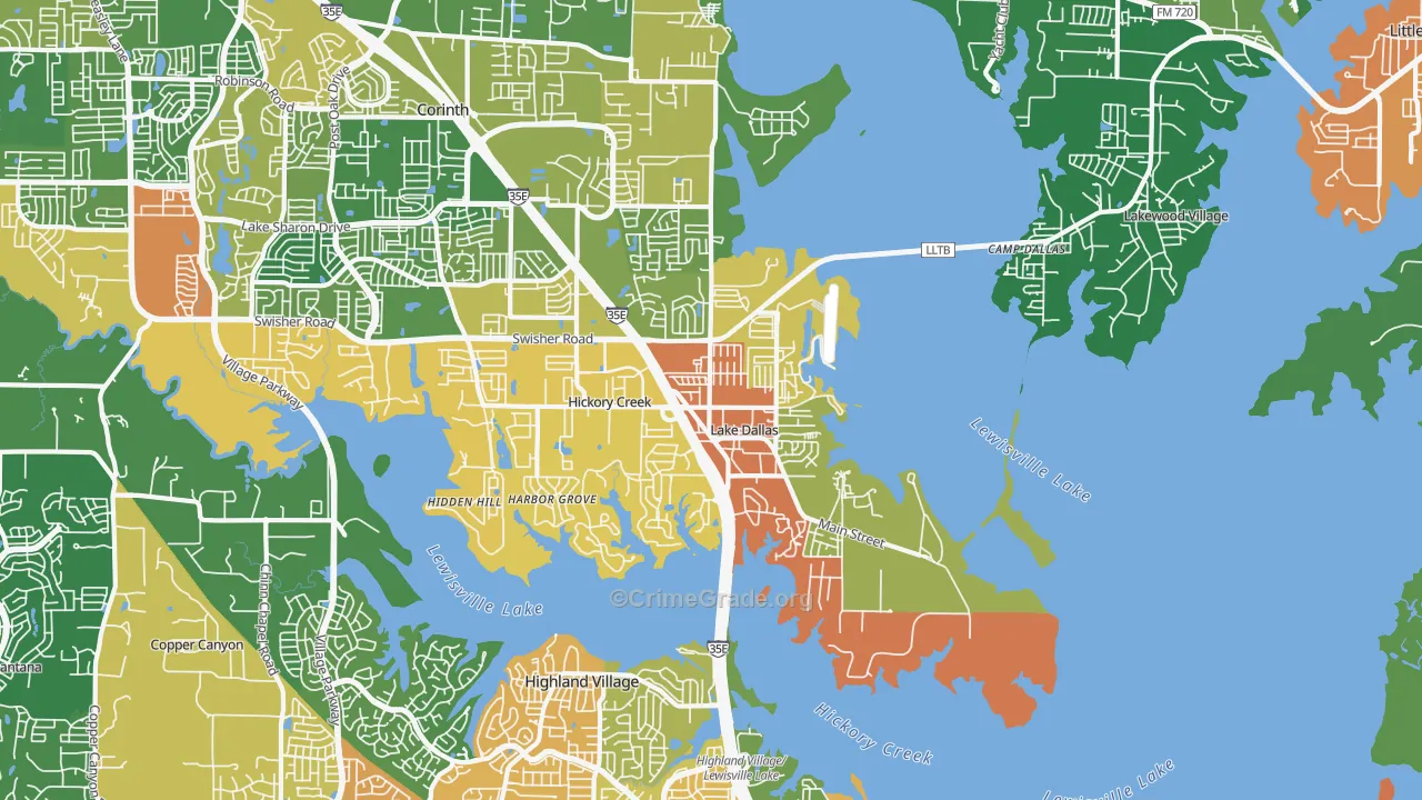 75065, TX Map of Theft Rates