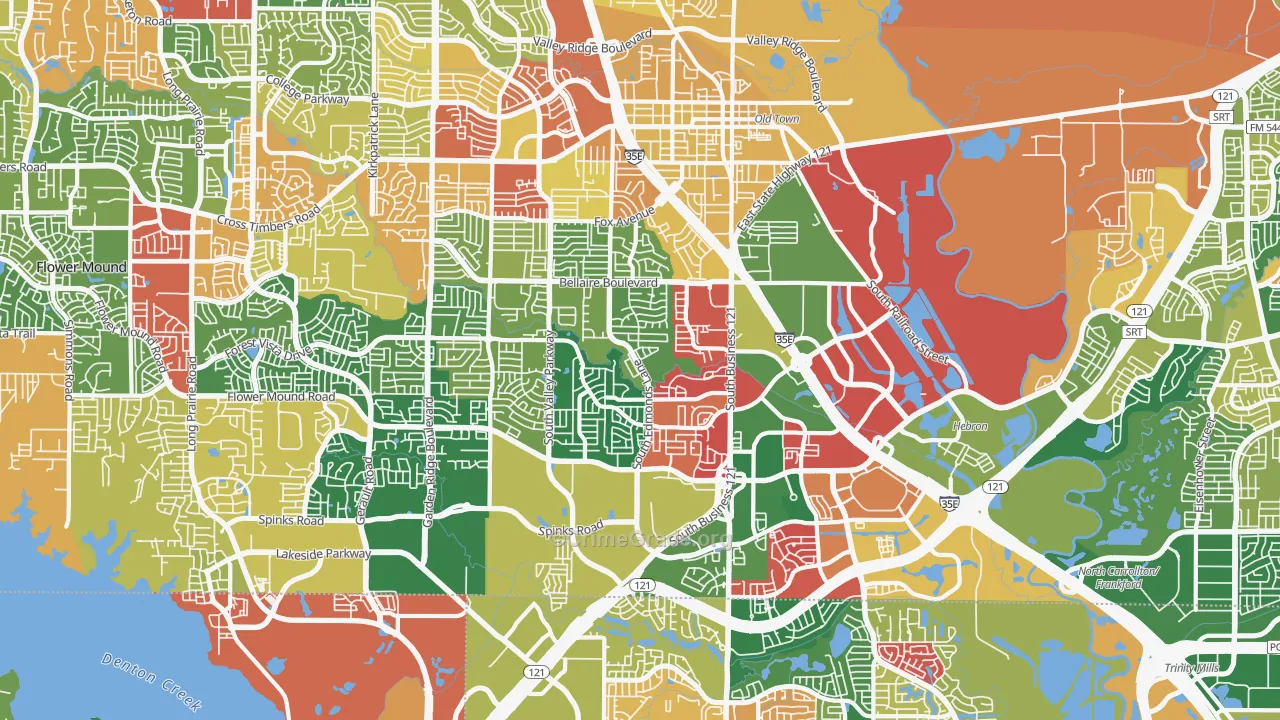 75067, TX Map of Theft Rates