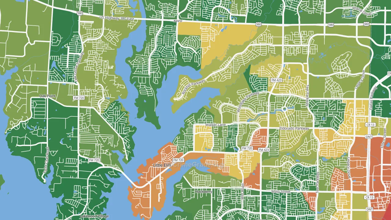 75068, TX Map of Theft Rates