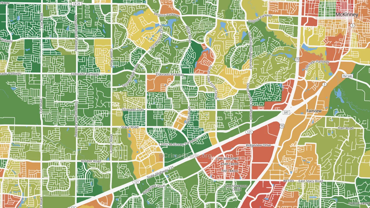 75070, TX Map of Theft Rates