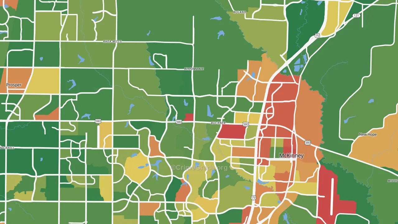 75071, TX Map of Theft Rates