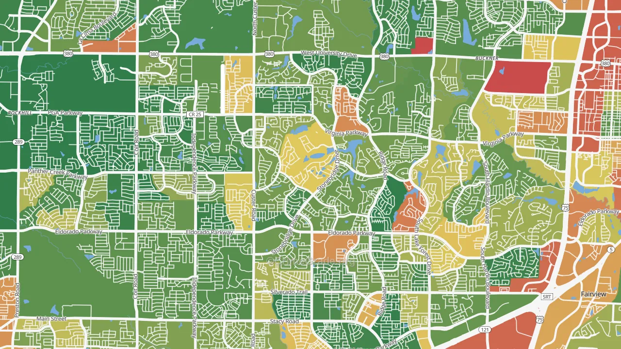 75072, TX Map of Theft Rates