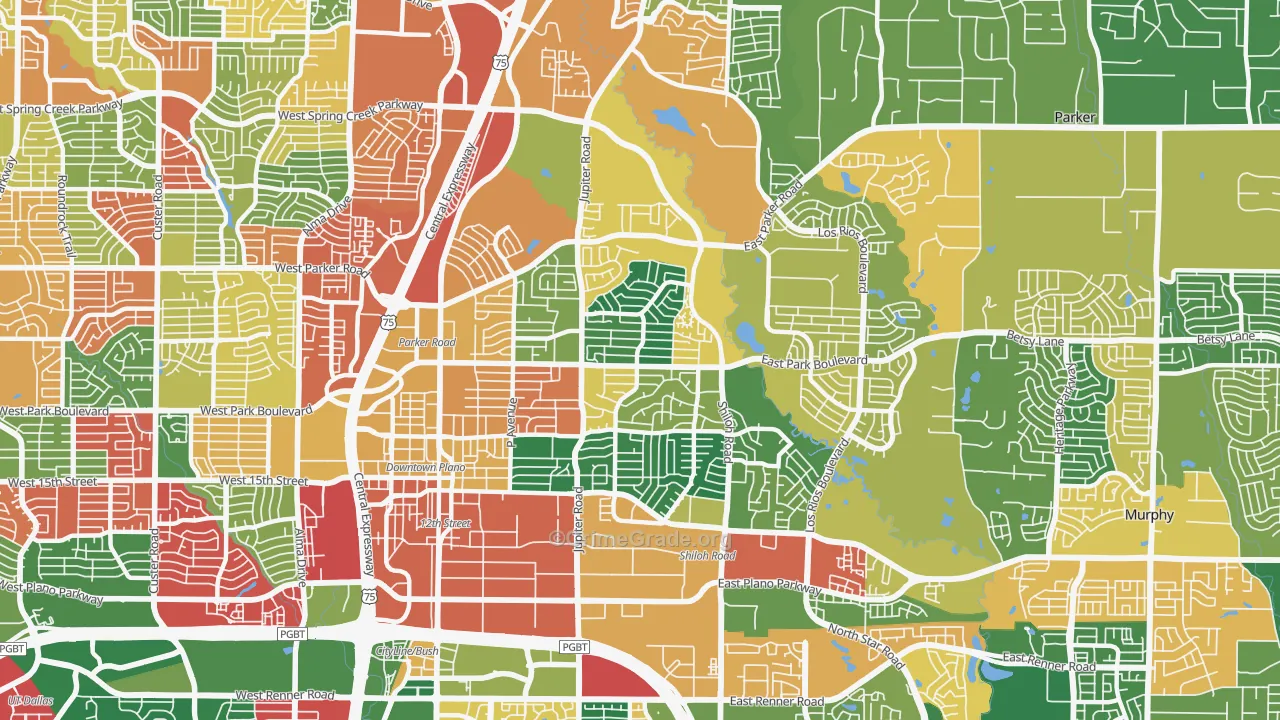 75074, TX Map of Theft Rates