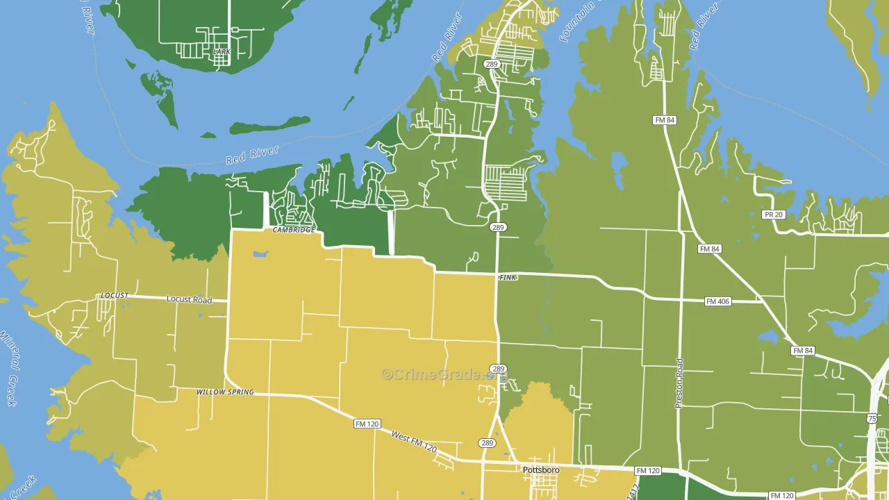 75076, TX Map of Theft Rates