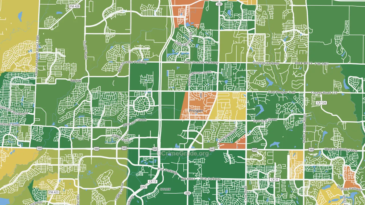 75078, TX Map of Theft Rates