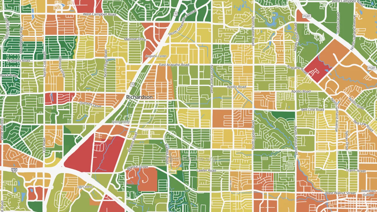 75081, TX Map of Theft Rates