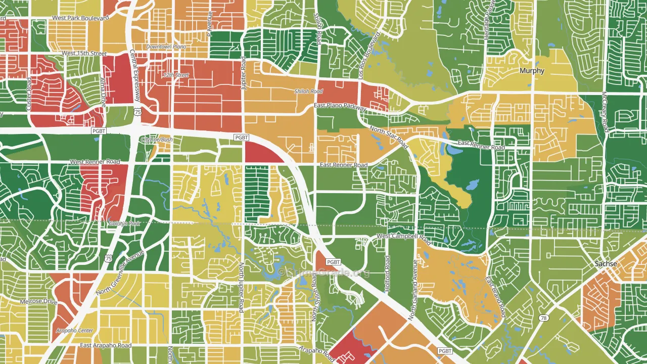 75082, TX Map of Theft Rates