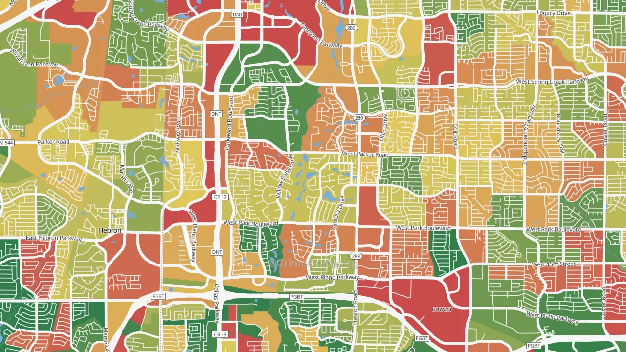 75093, TX Map of Theft Rates