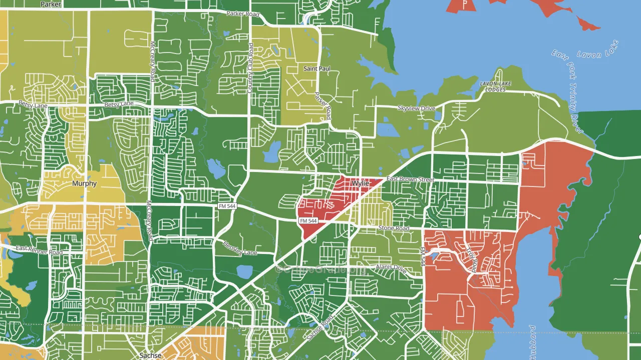 75098, TX Map of Theft Rates