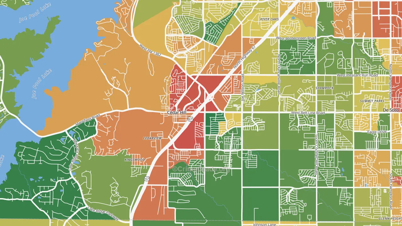 75104, TX Map of Theft Rates