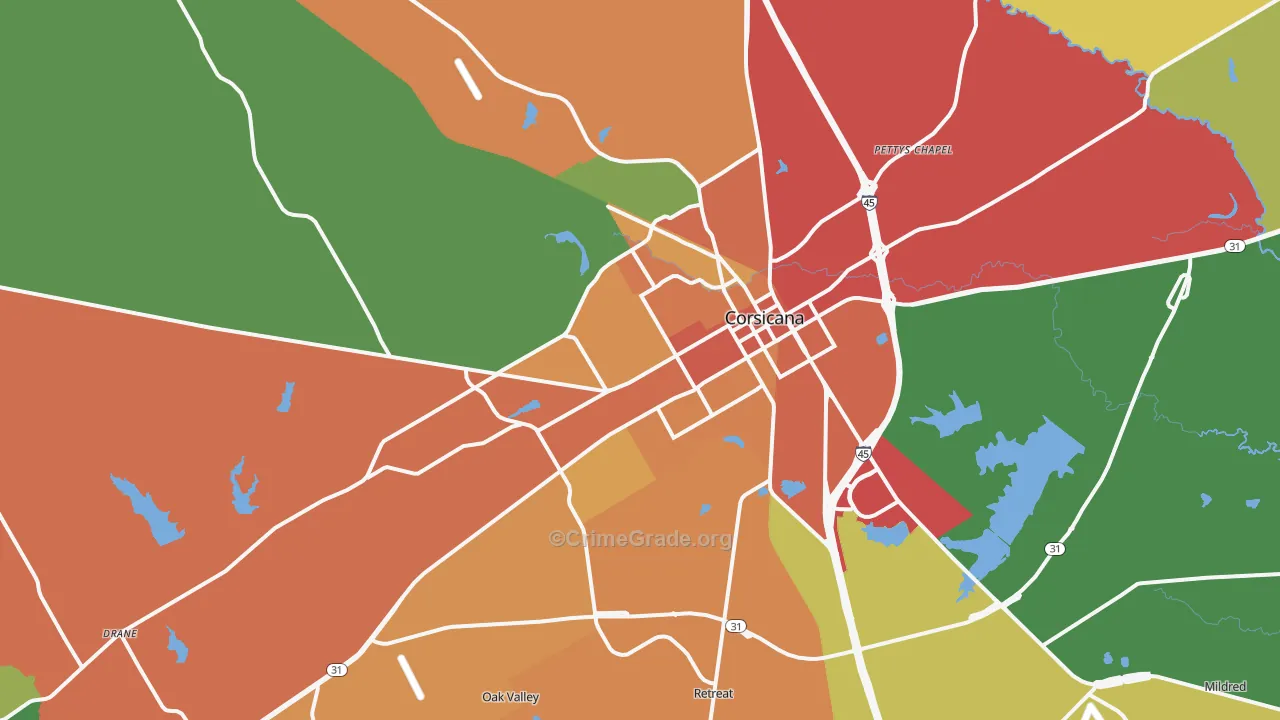 75110, TX Map of Theft Rates