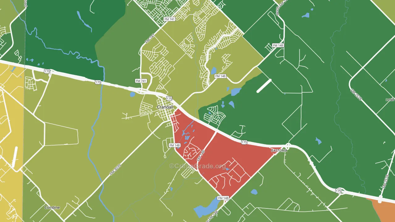75114, TX Map of Theft Rates