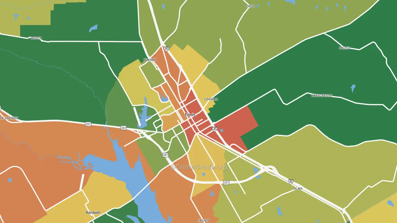 75119, TX Map of Theft Rates