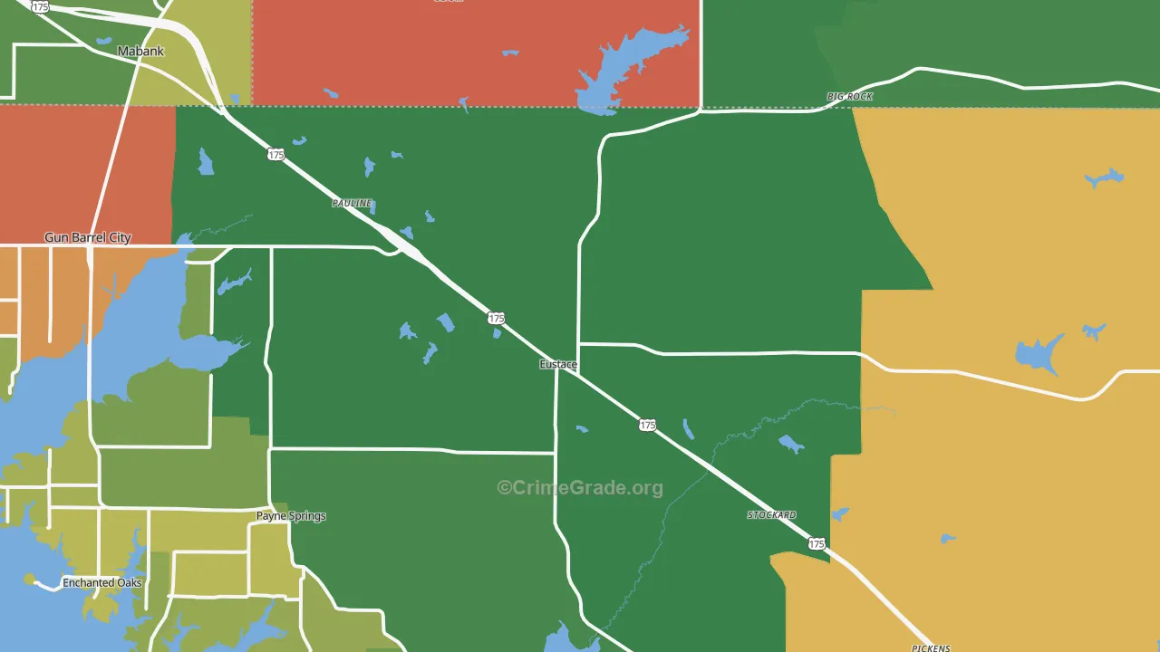 75124, TX Map of Theft Rates