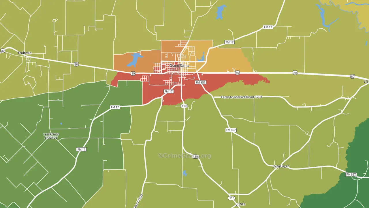 75140, TX Map of Theft Rates