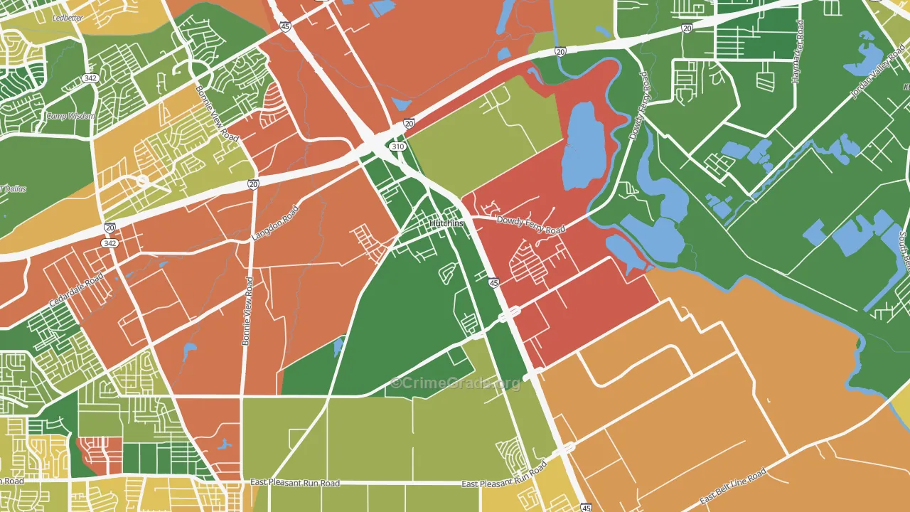 75141, TX Map of Theft Rates