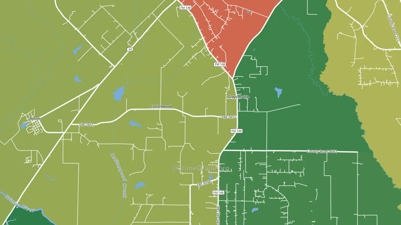 75158, TX Map of Theft Rates