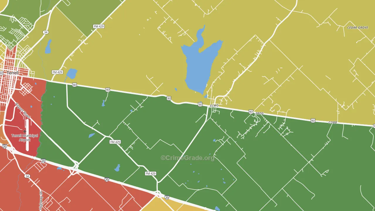 75161, TX Map of Theft Rates