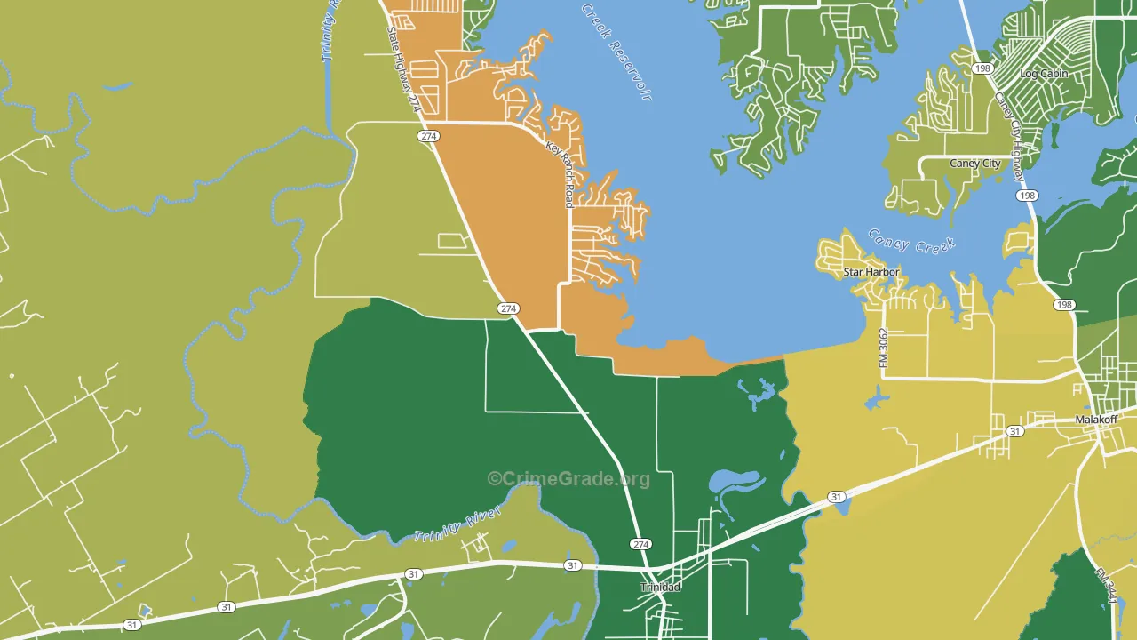 75163, TX Map of Theft Rates