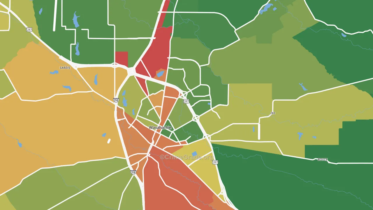 75165, TX Map of Theft Rates