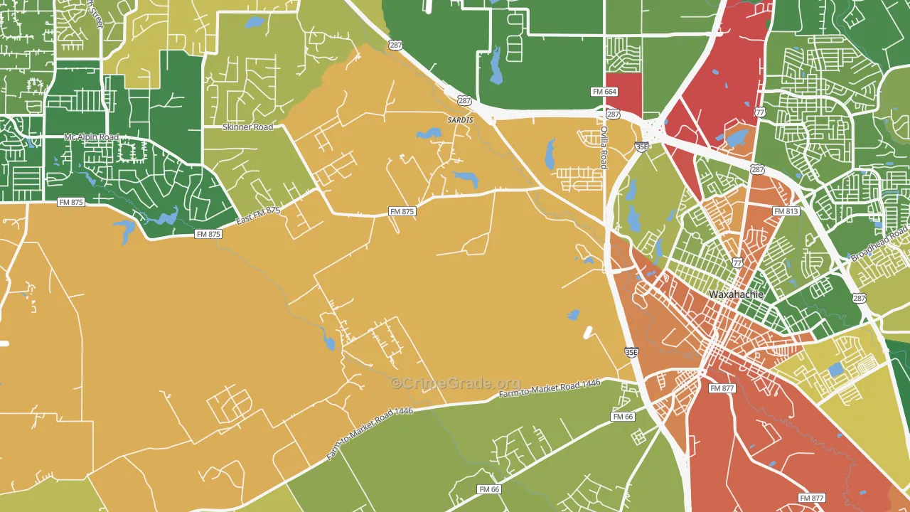 75167, TX Map of Theft Rates